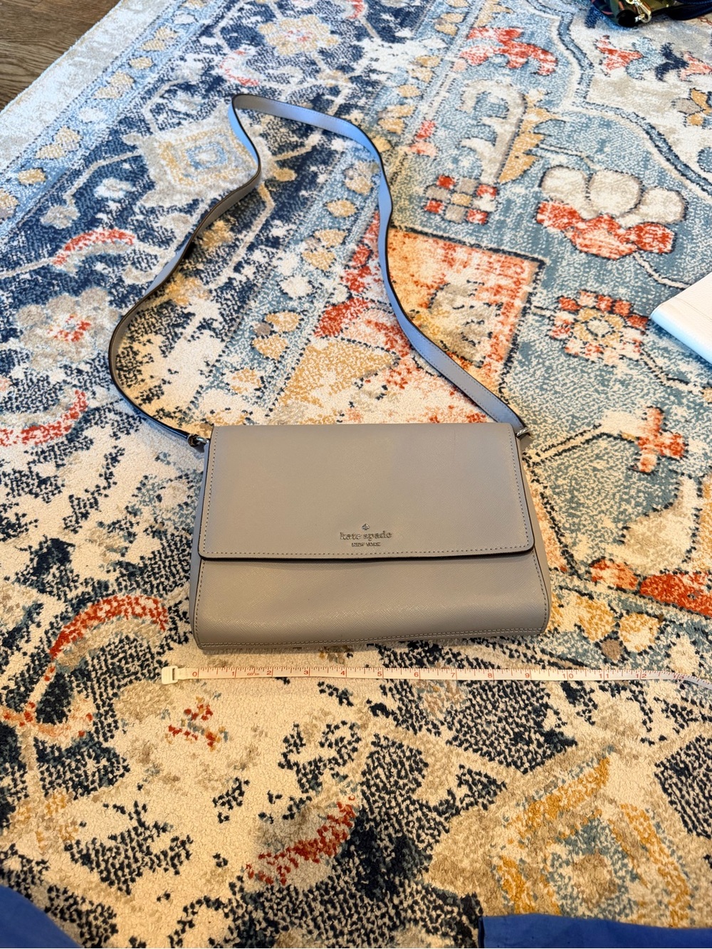 kate spade Gray Leather Crossbody Shoulder Bag